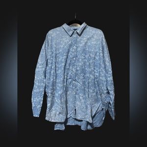 Oversized Palm Tree Shirt | Light Blue